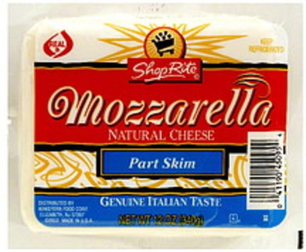 ShopRite Natural, Mozzarella Cheese 12 oz, Nutrition Information Innit