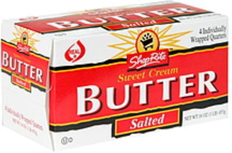 ShopRite Sweet Cream, Salted Butter 16 oz, Nutrition Information Innit