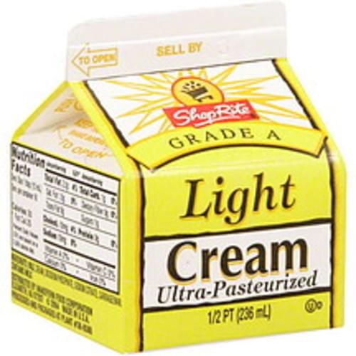 ShopRite UltraPasteurized, Light Cream 8 oz, Nutrition Information