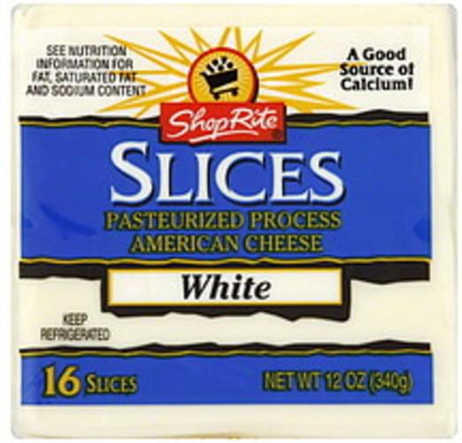 ShopRite American, White Cheese Slices 16 ea, Nutrition Information