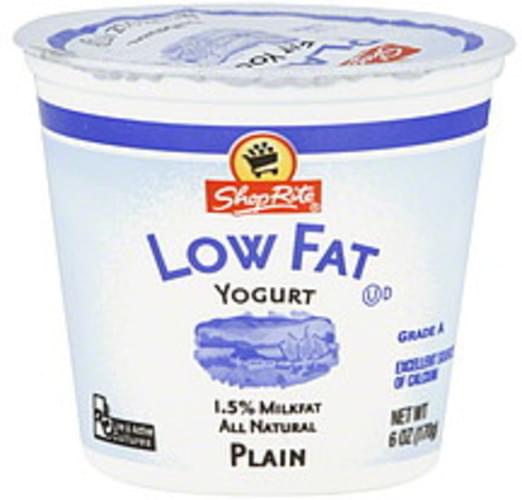 ShopRite Low Fat, 1.5 Milkfat, Plain Yogurt 6 oz, Nutrition