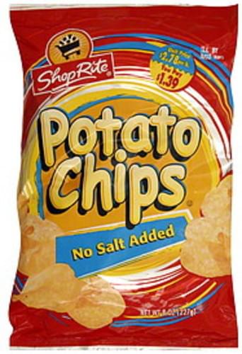 ShopRite No Salt Added Potato Chips - 8 oz, Nutrition Information | Innit