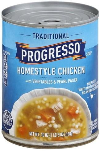 Progresso Homestyle Chicken, with Vegetables & Pearl Pasta Soup - 19 oz