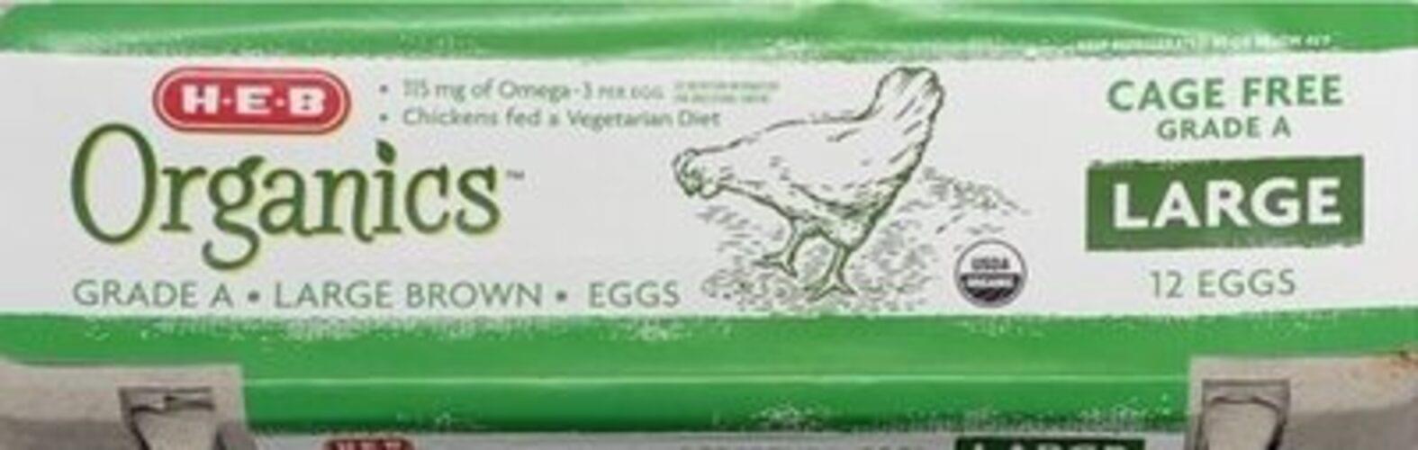 Heb Organics Cage Free Grade A Large Brown Eggs 50 g, Nutrition