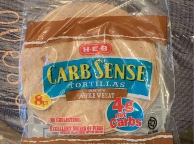 HEB with Whole Wheat Carb Sense Tortillas 28 g, Nutrition
