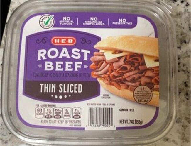 HEB Shaved Roast Beef 56 g, Nutrition Information Innit