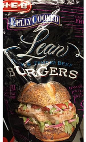 H-E-B Fully Cooked Lean Burgers - 85 g