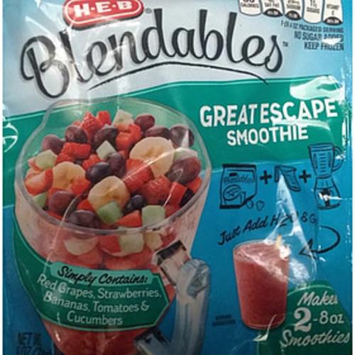 H-E-B Blendables Greatescape Smoothie - 112 g, Nutrition Information ...