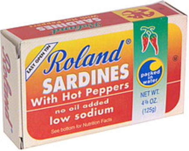 Roland Sardines Packed in Water with Hot Peppers 4.38 oz, Nutrition