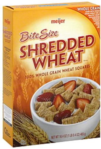 Meijer Shredded Wheat, Bite Size Cereal - 16.4 oz