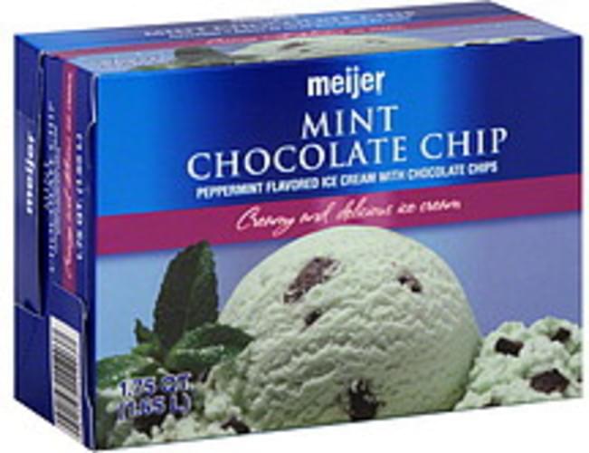 Meijer Mint Chocolate Chip Ice Cream 1.75 QT, Nutrition Information