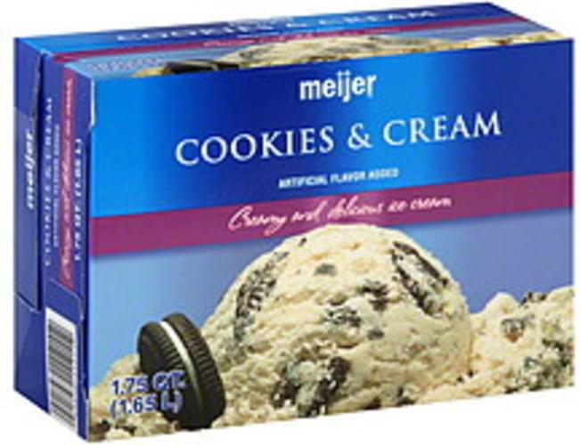 Meijer Cookies & Cream Ice Cream 1.75 QT, Nutrition Information Innit