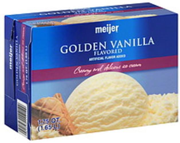 Meijer Golden Vanilla Flavored Ice Cream 1.75 QT, Nutrition