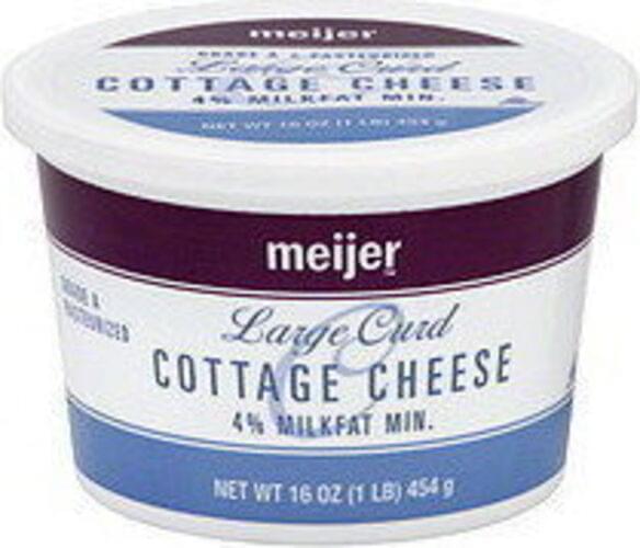 Meijer Large Curd, 4 Milkfat Min. Cottage Cheese 16 oz, Nutrition