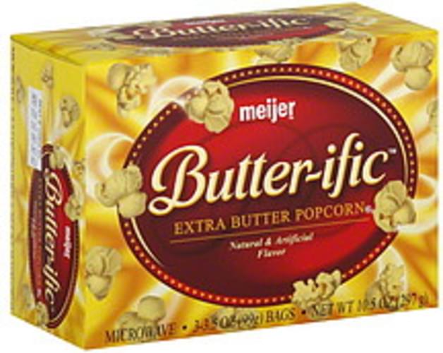Meijer Extra Butter Microwave Popcorn 3 ea, Nutrition Information Innit