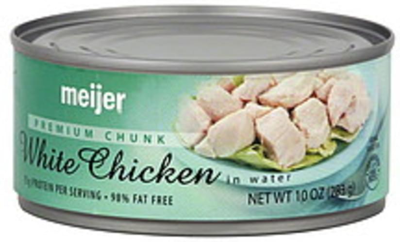 Meijer White, Premium Chunk, in Water Chicken - 10 oz