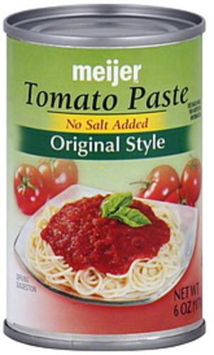 Meijer Original Style, No Salt Added Tomato Paste - 6 oz