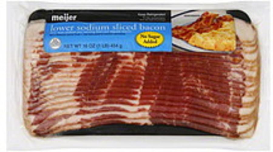 Meijer Lower Sodium, Sliced Bacon 16 oz, Nutrition Information Innit