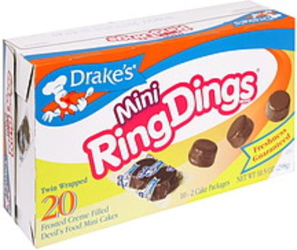 Drakes Mini Ring Dings 10 ea, Nutrition Information Innit