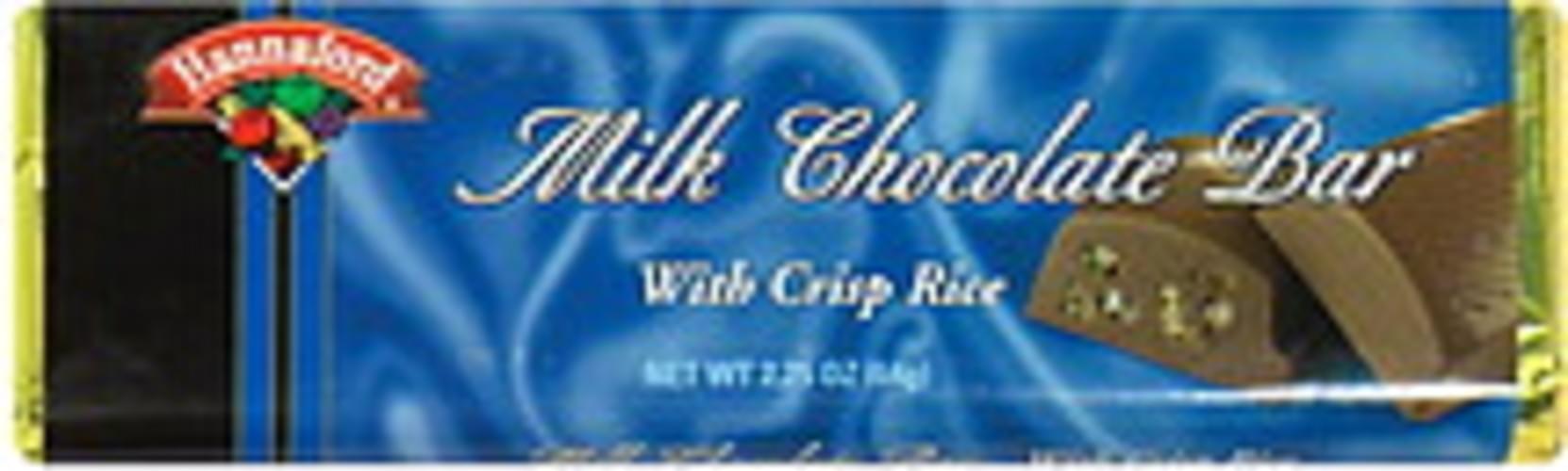 Hannaford with Crisp Rice Milk Chocolate Bar 2.25 oz, Nutrition Information Innit