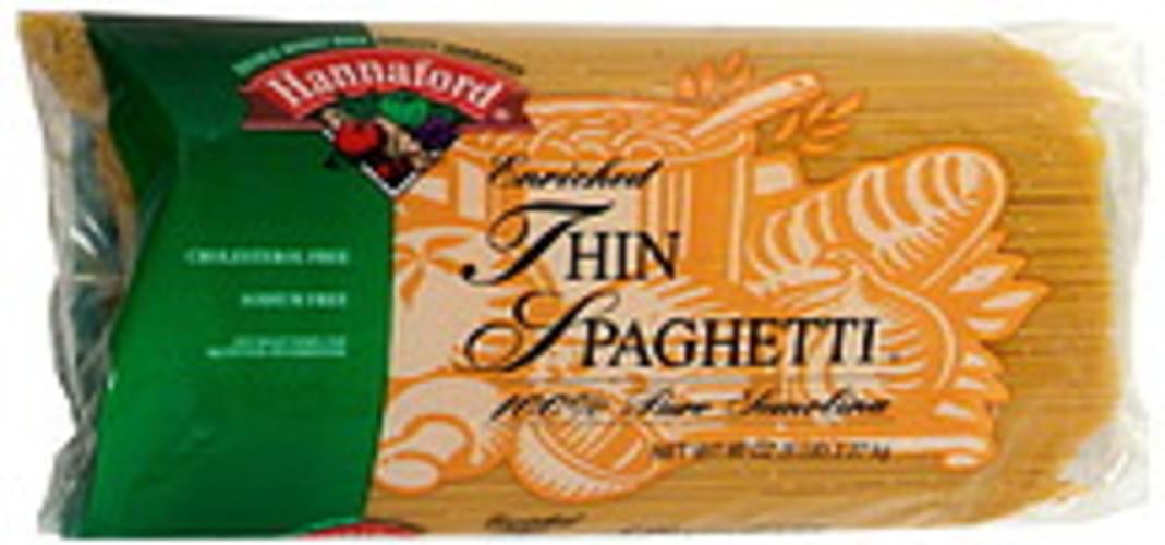 Hannaford Enriched Thin Spaghetti Pasta 80 oz, Nutrition Information Innit