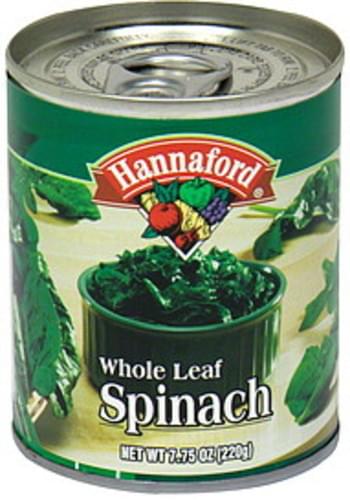 Hannaford Whole Leaf Spinach - 7.75 oz