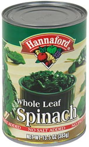 Hannaford Whole Leaf Spinach - 13.5 oz