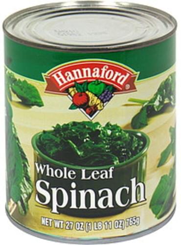 Hannaford Whole Leaf Spinach - 27 oz