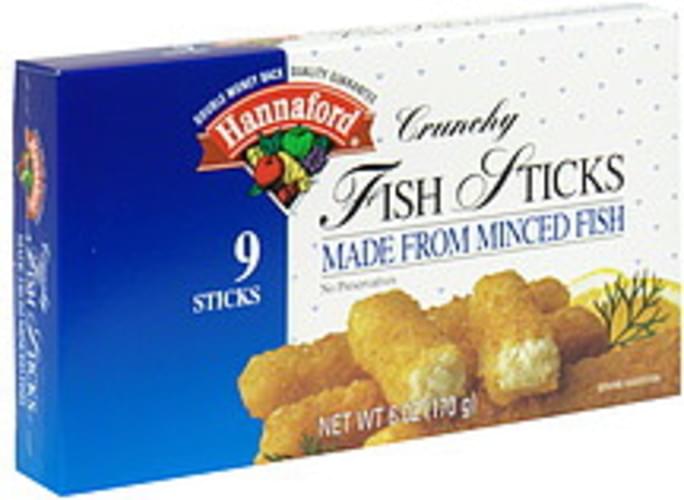 Hannaford Crunchy Sticks Made from Minced Fish Fish 6 oz, Nutrition