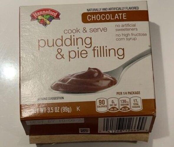 Hannaford Chocolate Pudding & Pie Filling 3.5 oz, Nutrition