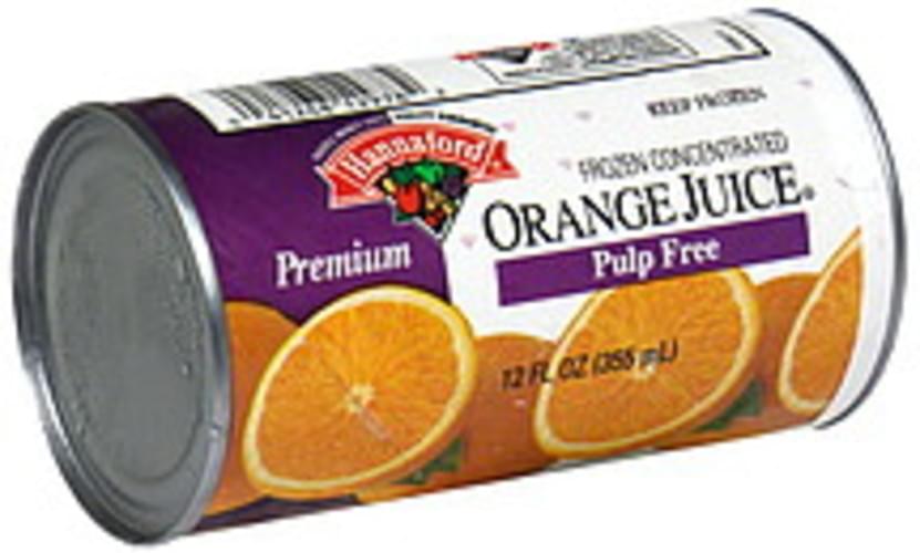 Hannaford Orange Juice, Pulp Free Frozen Concentrate 12 oz, Nutrition