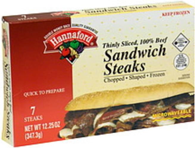 Hannaford Sandwich Steaks 12.25 oz, Nutrition Information Innit