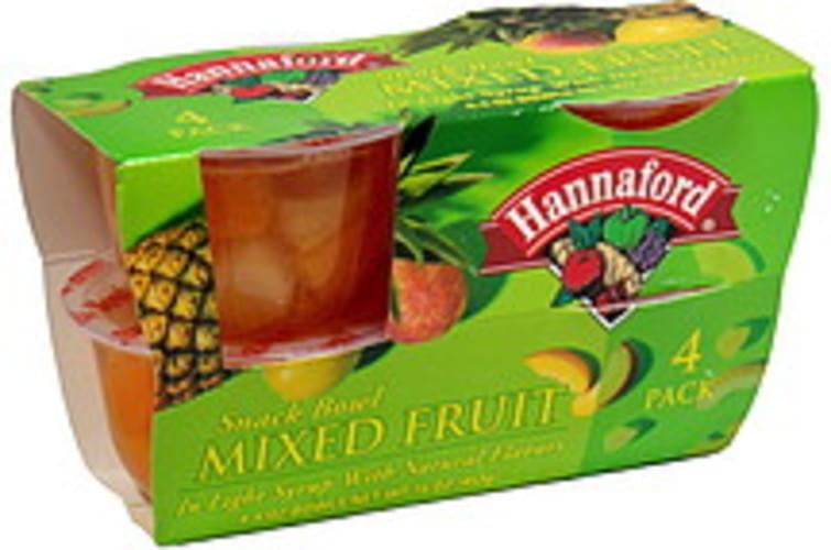 Hannaford Mixed Fruit Snack Bowl 4 ea, Nutrition Information Innit