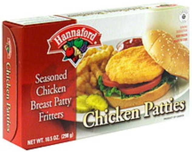 Hannaford Seasoned Chicken Breast Patty Fritters Chicken Patties 10.5