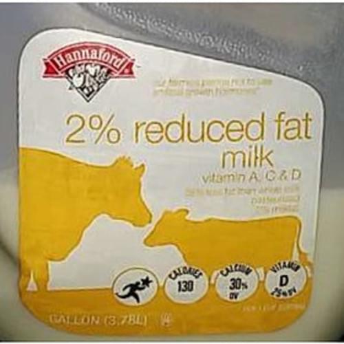 Hannaford 2 Reduced Fat Milk 240 ml, Nutrition Information Innit