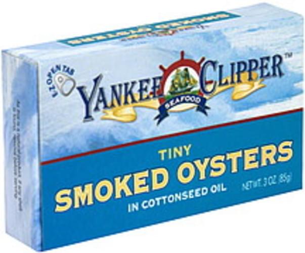 Yankee Clipper in Cottonseed Oil, Tiny Smoked Oysters 3 oz, Nutrition