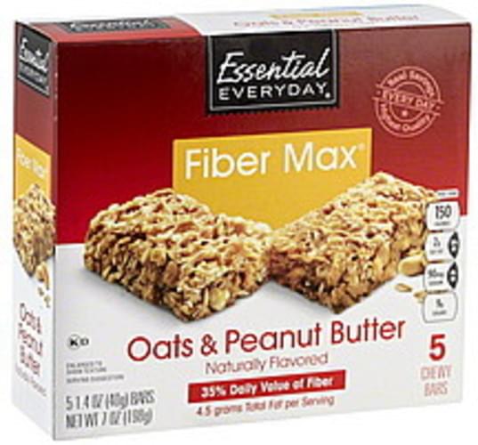 Essential Everyday Fiber Max, Oats & Peanut Butter Chewy Bars - 5 ea