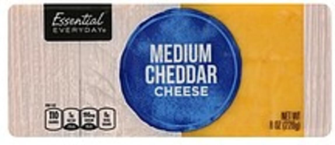 Essential Everyday Medium Cheddar Cheese 8 oz, Nutrition Information Innit