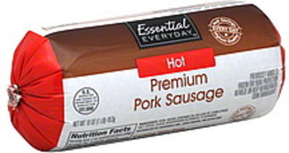 Essential Everyday Premium, Hot Pork Sausage 16 oz, Nutrition