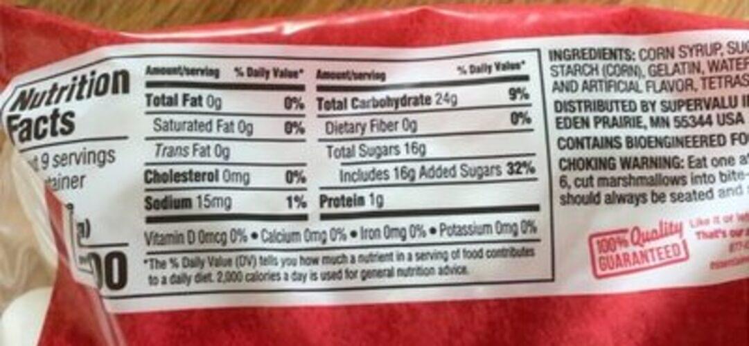 Essential Everyday Marshmallows 10 oz, Nutrition Information Innit