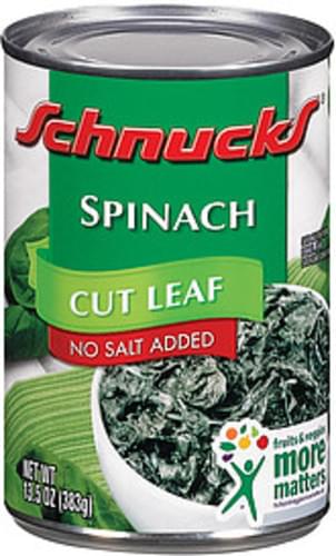 Schnucks Cut Leaf No Salt Added Spinach - 13.5 oz