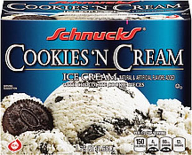 Schnucks Cookies 'n Cream Ice Cream 1.75 QT, Nutrition Information Innit