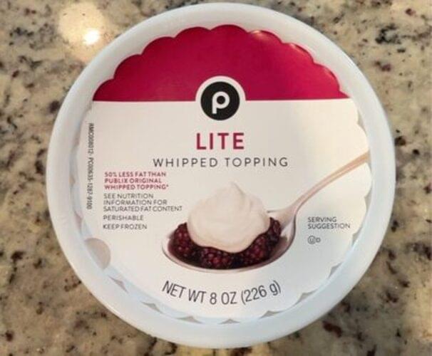 Publix Lite Whipped Topping 9 g, Nutrition Information Innit