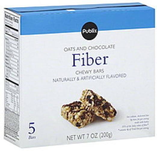 Publix Fiber, Oats and Chocolate Chewy Bars 5 ea, Nutrition