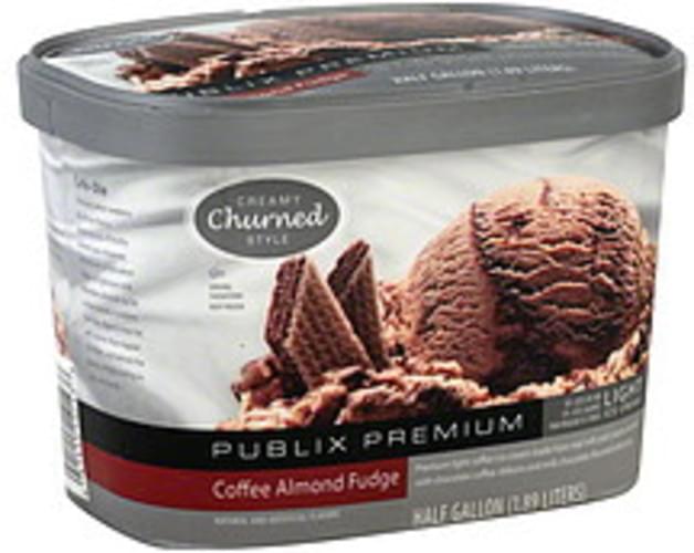 Publix Light, Creamy Churned Style, Coffee Almond Fudge Ice Cream 0.5
