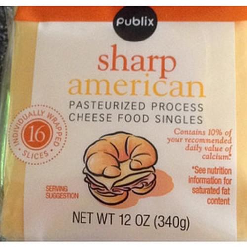 Publix Sharp American Cheese 21 g, Nutrition Information Innit