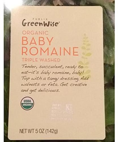 Publix Green Wise Triple Washed Organic Baby Romaine - 85 g