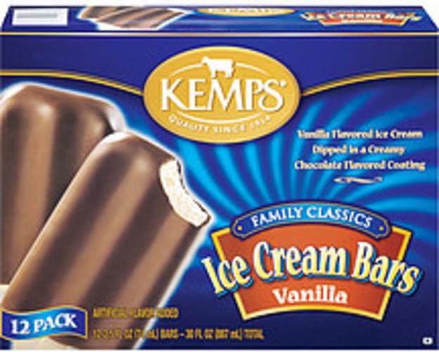 Kemps Vanilla Ice Cream Bars 12, Nutrition Information Innit