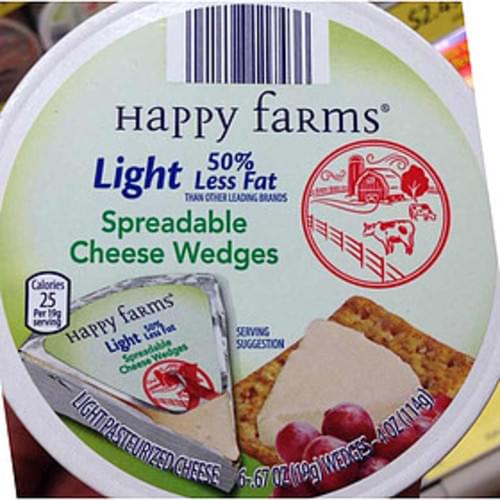 Happy Farms Spreadable Cheese Wedges 19 g, Nutrition Information Innit