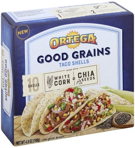 Ortega White Corn & Chia Seeds Taco Shells - 10 ea
